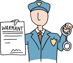 Police-Officer-with-Arrest-Warrant-illustration-300x261
